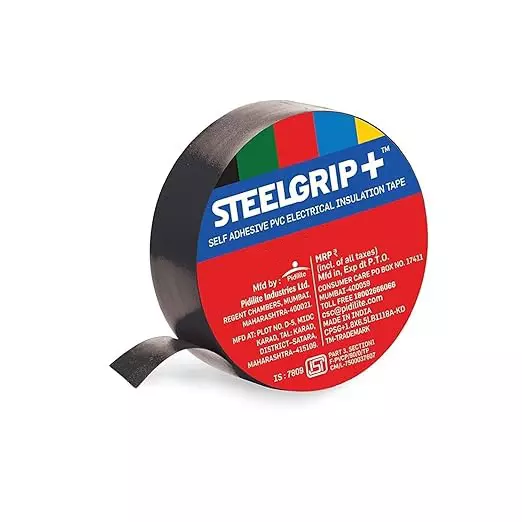 Steelgrip Insulation Tape Length 6 m Assorted Color PVC Backing Material for Insulating Open Electrical Wire Joints (Pack of 480)