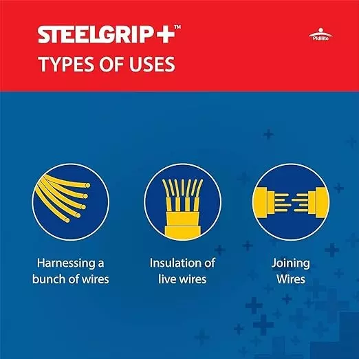 Steelgrip Insulation Tape Length 6 m Assorted Color PVC Backing Material for Insulating Open Electrical Wire Joints (Pack of 480)