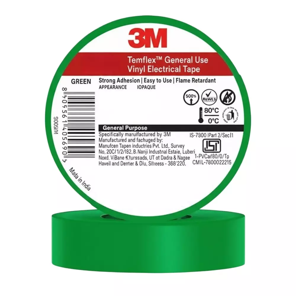 3-m-electrical-tape-18-mm-6-m-green-temflex-150-pack-of-30-pcs