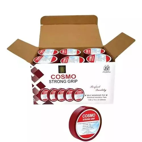 FORUS PVC Insulation Electrical Tape 7 m Length 18 mm Width Red (Pack of 15)