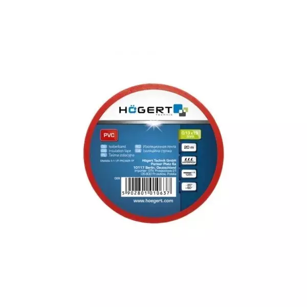 hogert-technik-electrical-insulation-tape-red-color-20-m-length-x-19-mm-width-x-013-mm-thickness-ht1p282