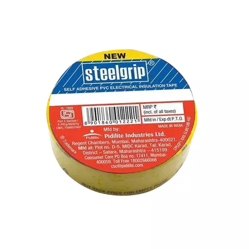 Steelgrip Electrical Insulation Tape Length 6 m x 1.8 cm (0.7 Inch) Width, Yellow (Pack of 30)
