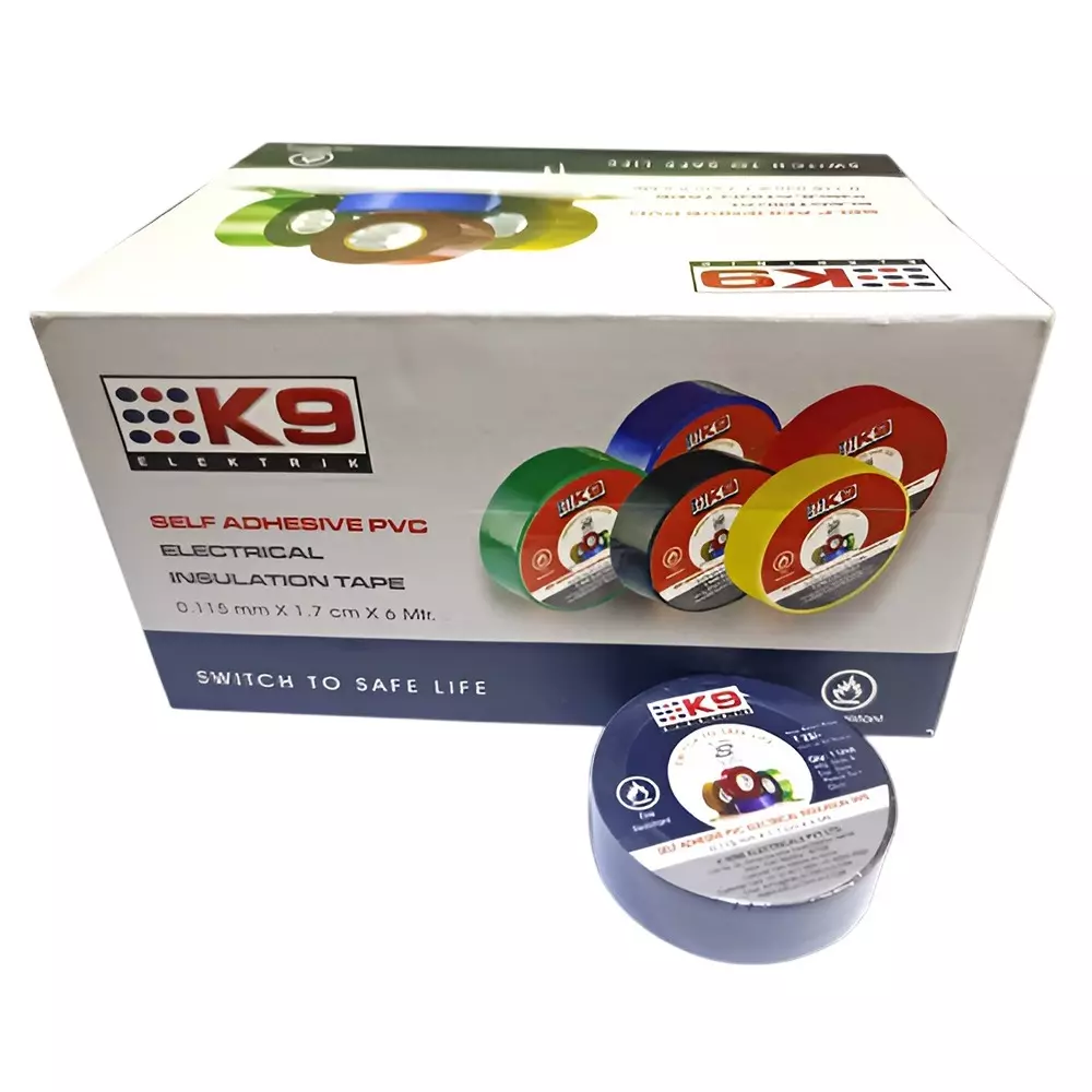 K9 Euro Electric Tape PVC Blue, 9671B (Pack of 30)