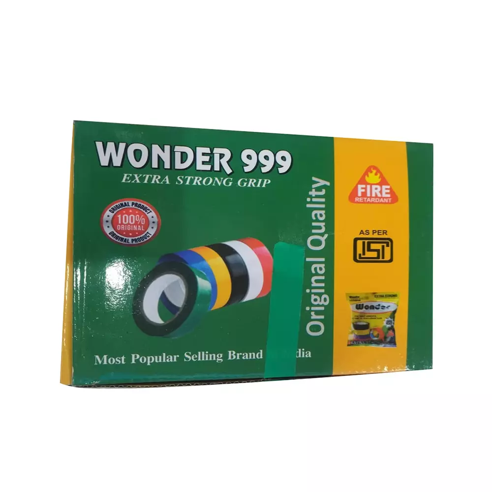 wonder-999-34-inch-x-7-m-green-self-adhesive-pvc-electrical-insulation-tape-pack-of-300