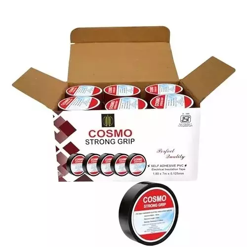 FORUS PVC Insulation Electrical Tape 7 m Length 18 mm Width Black (Pack of 15)