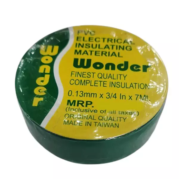 wonder-999-34-inch-x-7-m-green-self-adhesive-pvc-electrical-insulation-tape-pack-of-30