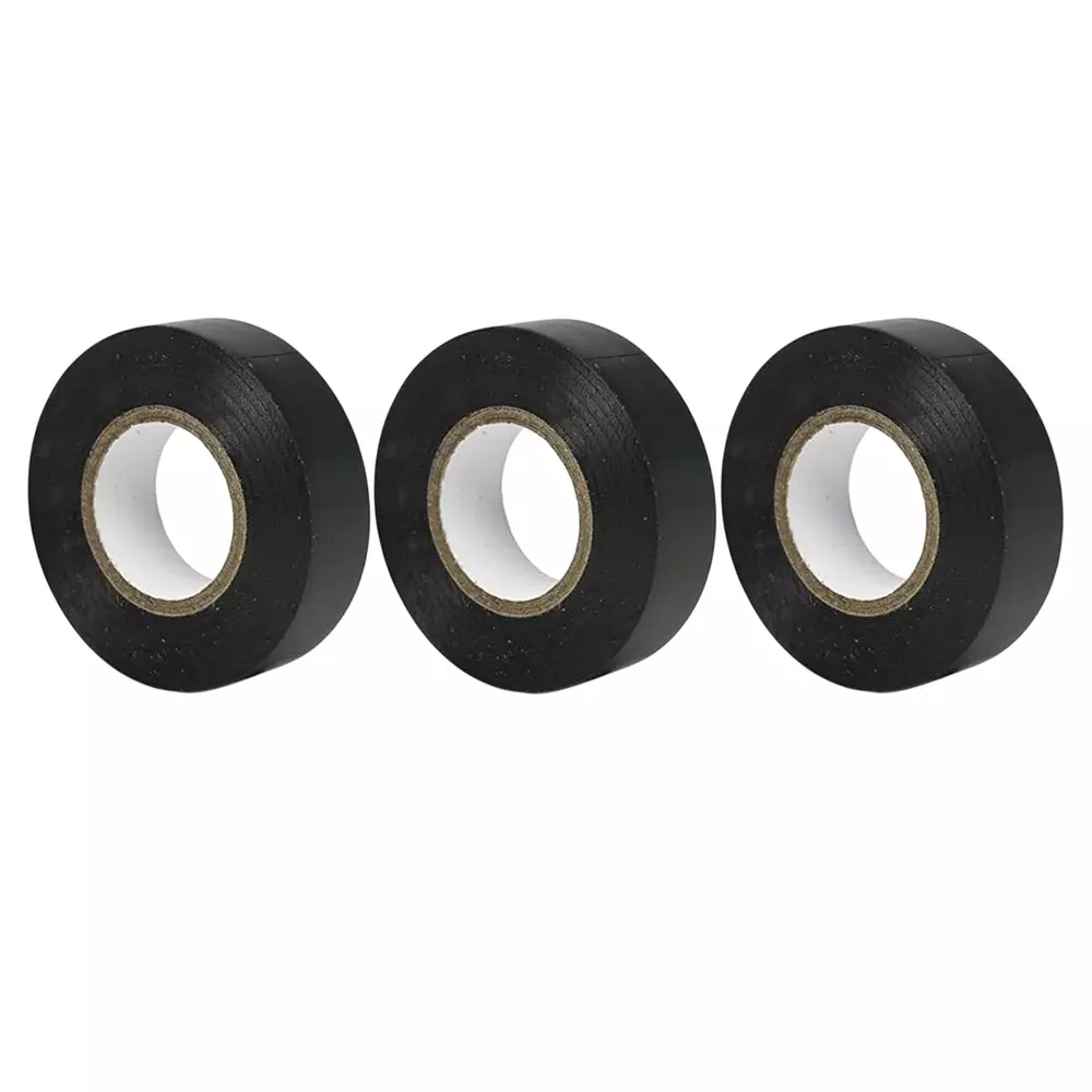 GENERIC Electrical Insulation Tape PVC Waterproof & Oil Resistant 30 m Length 25 mm (1 inch) Black, EP031-1 (Pack of 3)