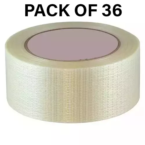 GENERIC Cross Filament Tape 2 inch x 50 m Off-White (Pack of 36 Pcs)
