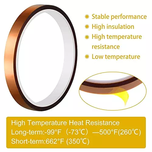 SCHOFIC Kapton Tape Polyimide ‎Brown 15 mm Width 33 m Length, 0131Y6MKZHB (Pack of 2)