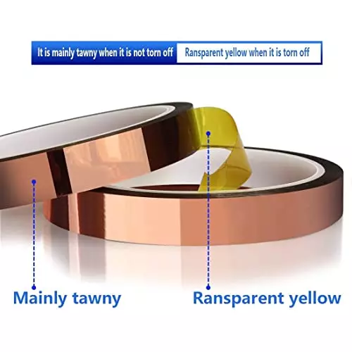 SCHOFIC Kapton Tape Polyimide ‎Brown 12 mm Width 33 m Length, 0331F4WPLAQ (Pack of 100)