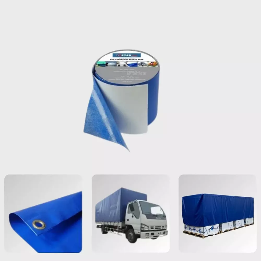Keder Max Tarpaulin Repair Tape Polyvinyl Chloride Blue 9.5 cm Width Acrylic 5 m Length for Repairing Rips