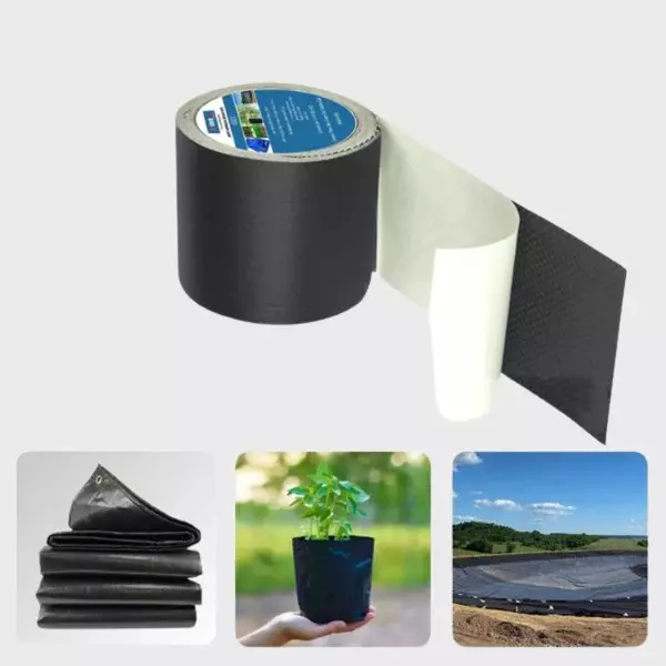 Keder Max HDPE Tarpaulin Repair Tape Black 9.5 cm Width Acrylic 10 m Length for Tarpaulin Repair, Pond lining, Fish tank