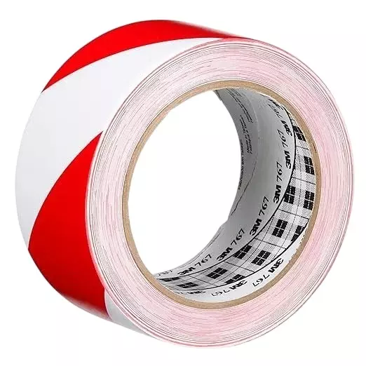 3M Floor Marking Tape 2 Inch (50.8 mm) Width 36 YD (32.92 m) Length Red & White Color, 767