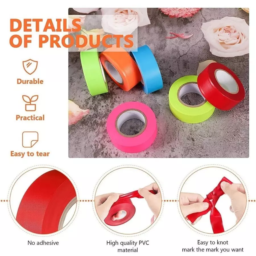 Singhal Flagging Tape 25 mmx45 m Orange (Pack of 20 Rolls)