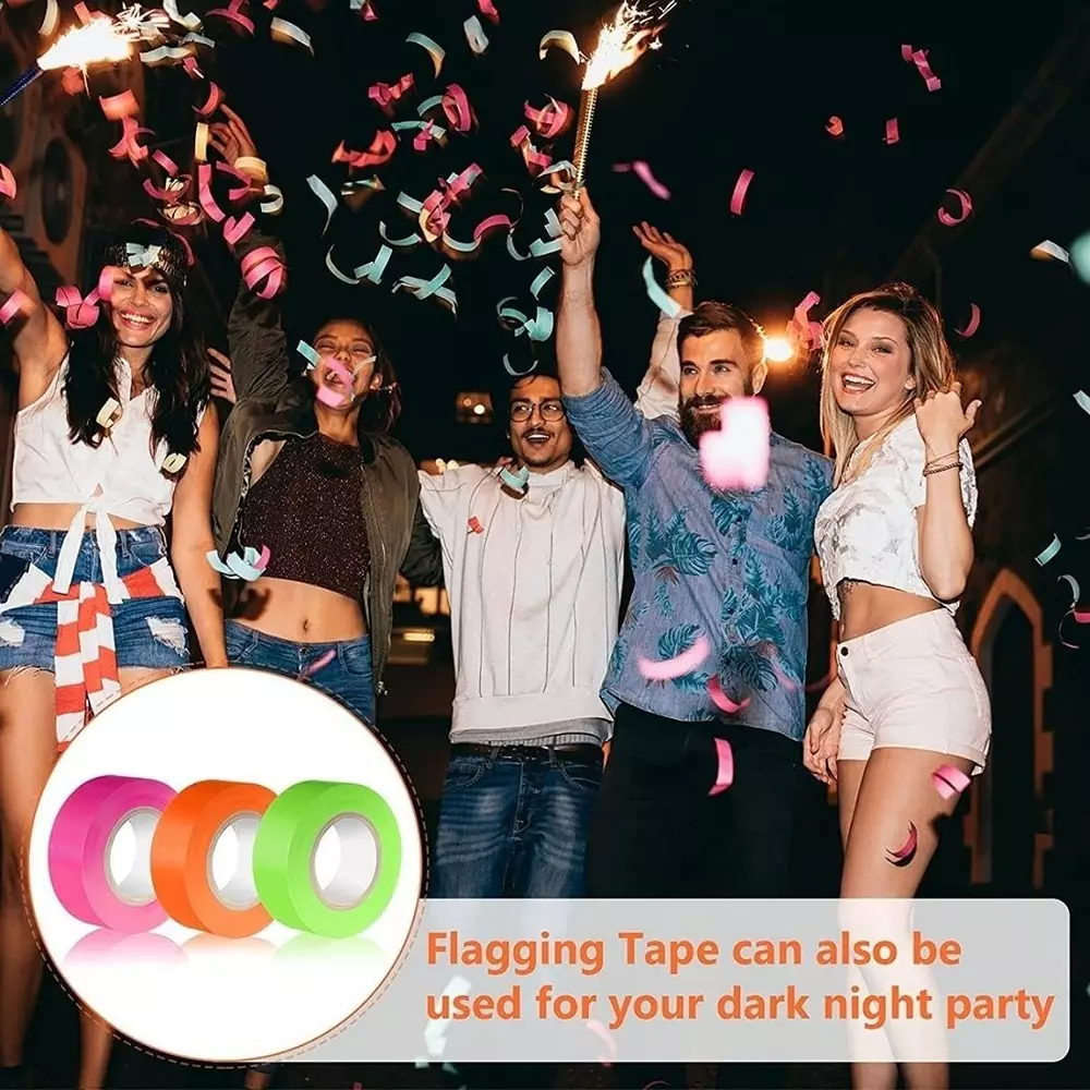 Singhal Flagging Tape 25 mmx90 m Pink (Pack of 6 Rolls)