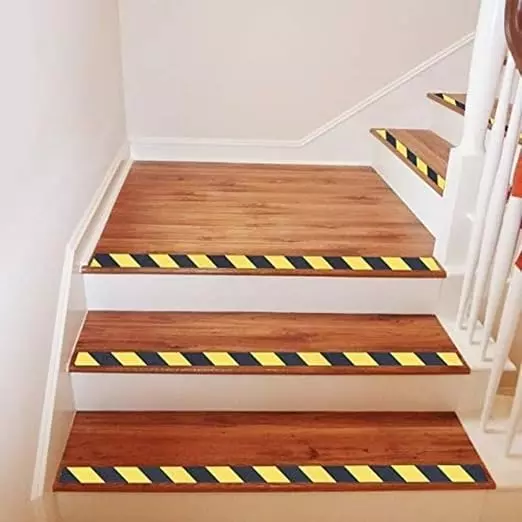 Udyogi Floor Marking Tape 51 cm (2 inch x 33 m) Self-Adhesive PVC Film Yellow & Black, FMYB233