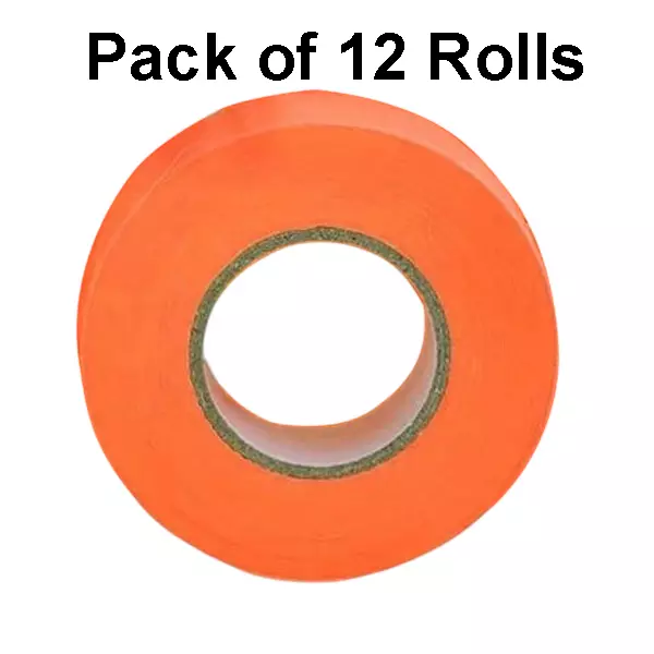 Singhal Flagging Tape 25 mmx45 m Orange (Pack of 12 Rolls)