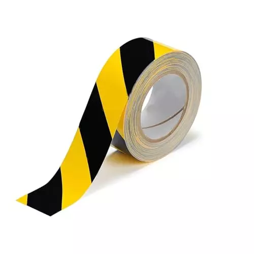 Efficacy Vinyl Tape Yellow & Black Color Made of PVC for Floor Marking, 25 m Length x 2 inch (50.8 mm) Width, WI-ZEBRA-TAP-2IN/25MTR-1