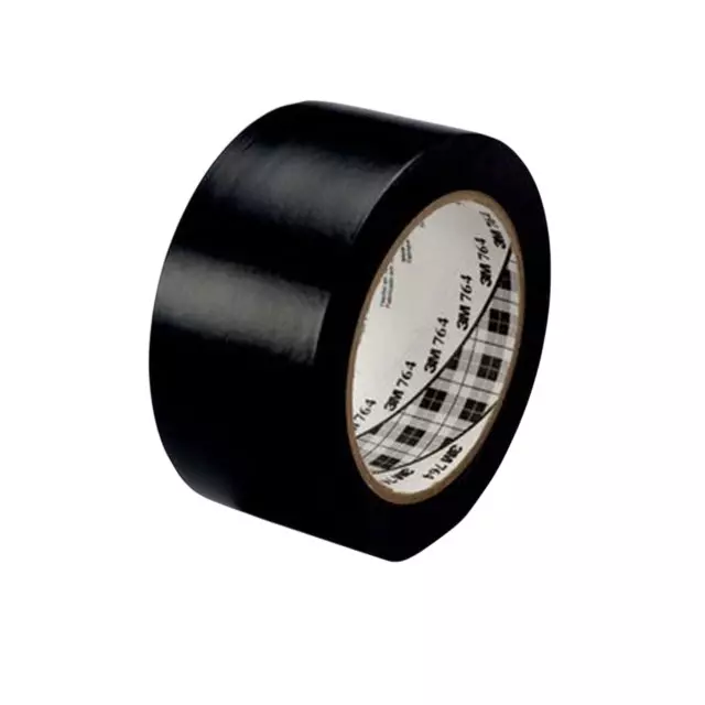 3M 764 Floor Marking Tape Black 50.8 mm (2 inch) Width and 32.9 m Length