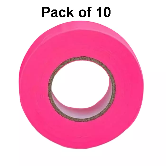Singhal Flagging Tape 25 mmx45 m Pink (Pack of 10 Rolls)
