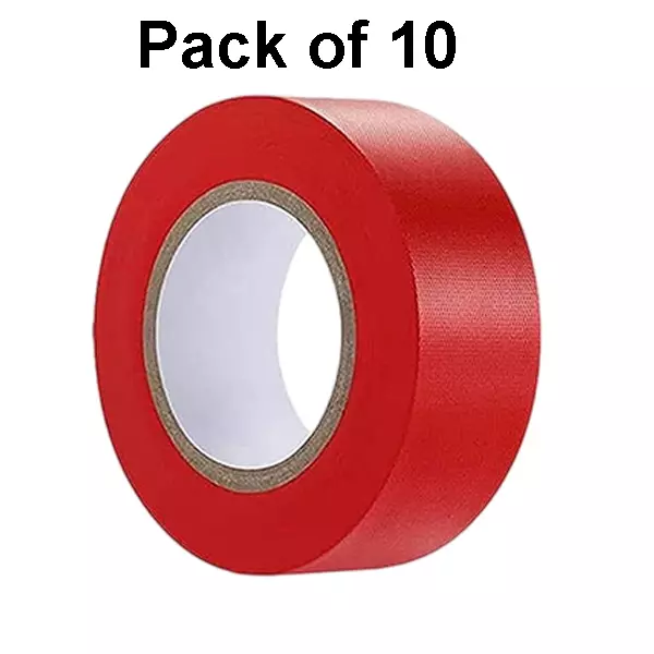 Singhal Flagging Tape 25 mmx90 m Red (Pack of 10 Rolls)