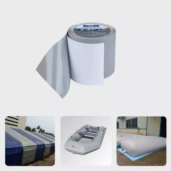 Keder Max Tarpaulin Repair Tape Polyvinyl Chloride Grey 9.5 cm Width Acrylic 5 m Length for Repairing Rips