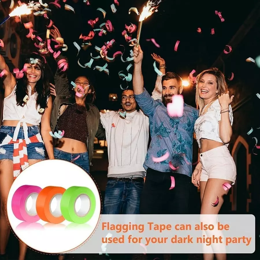 Singhal Flagging Tape 25 mmx90 m Orange (Pack of 6 Rolls)