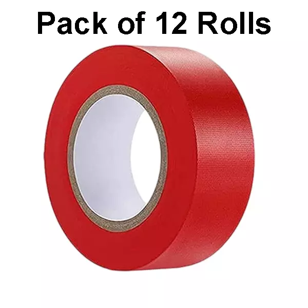 Singhal Flagging Tape 25 mmx45 m Red (Pack of 12 Rolls)