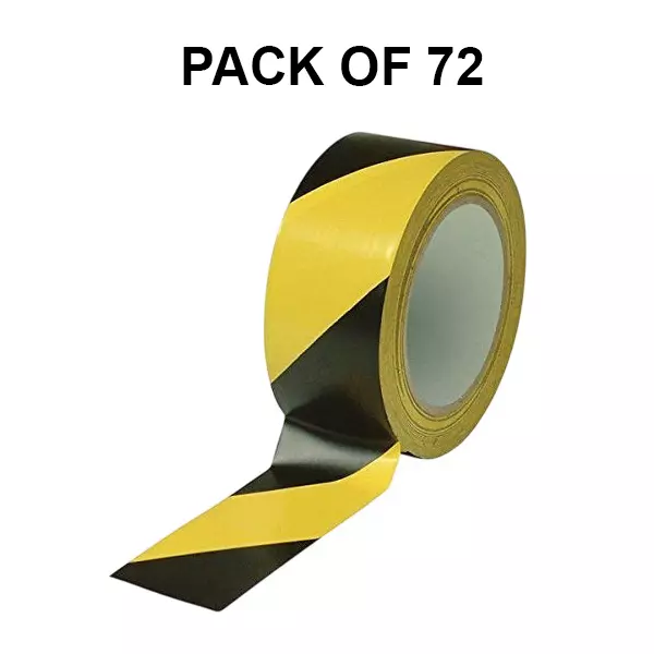 Selmex PVC Floor Marking Tape 2 inch x 13 m Yellow & Black (Pack of 72)