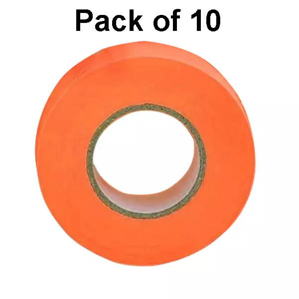 Singhal Flagging Tape 25 mmx90 m Orange (Pack of 10 Rolls)