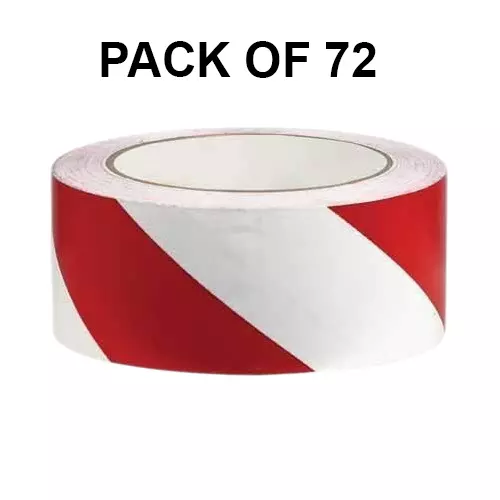 Selmex PVC Floor Marking Tape 2 inch x 13 m Red & White (Pack of 72)