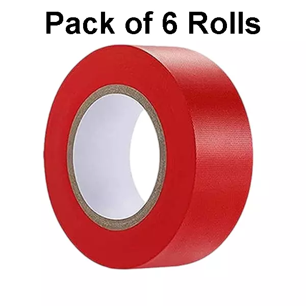 Singhal Flagging Tape 25 mmx90 m Red (Pack of 6 Rolls)