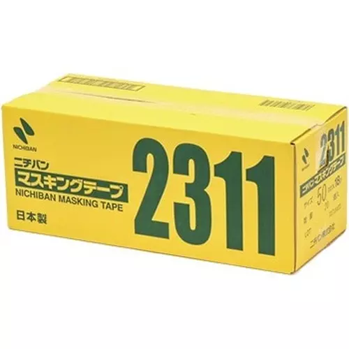 NICHIBAN Masking Tape Yellow 50 mm x 18 m Yellow, No.2311 (Pack of 20 Roll)