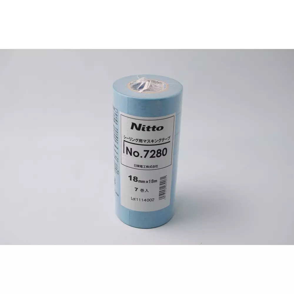 Nitto Denko Masking Tape 18 mmx18 m Blue, 25934574 (Pack of 7)