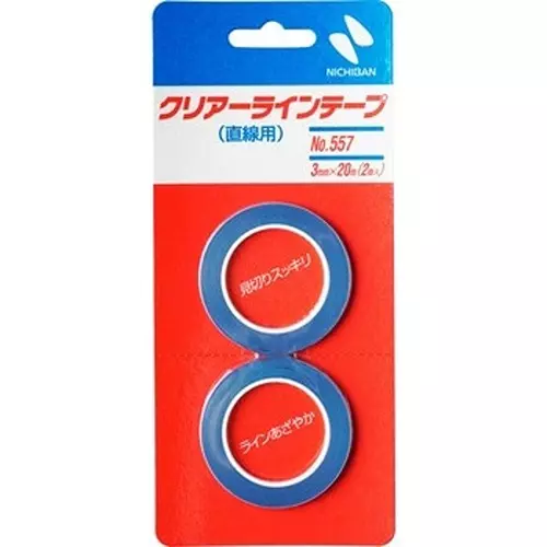 NICHIBAN Clear Line Tape Polyester Film 2 mm x 20 mm for Straight Line, NO.557 (Pack of 40 Roll)