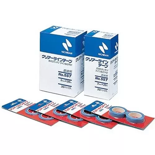 NICHIBAN Clear Line Tape Polyester Film 2 mm x 20 mm for Straight Line, NO.557 (Pack of 40 Roll)