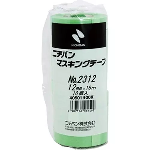 NICHIBAN Masking Tape Green 12 mm x 18 m, No.2312 (Pack of 100 Roll)