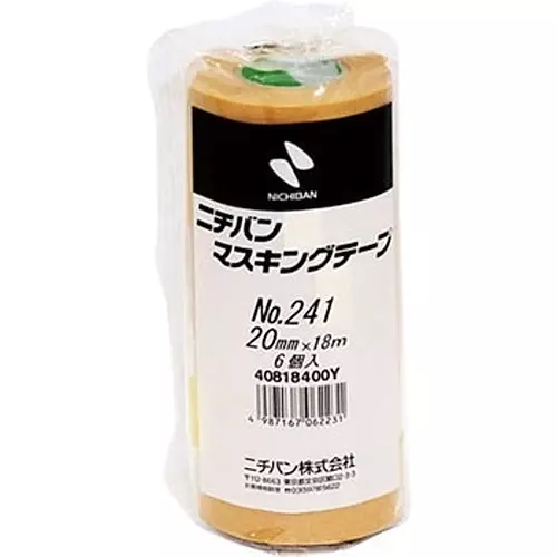 NICHIBAN Masking Tape Brown 20 mm x 18 m for Car Painting, No.241 (Pack of 60 Roll)