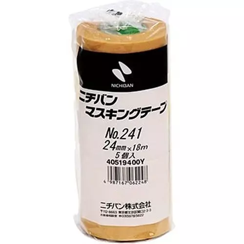 NICHIBAN Masking Tape Brown 24 mm x 18 m for Car Painting, No.241 (Pack of 50 Roll)