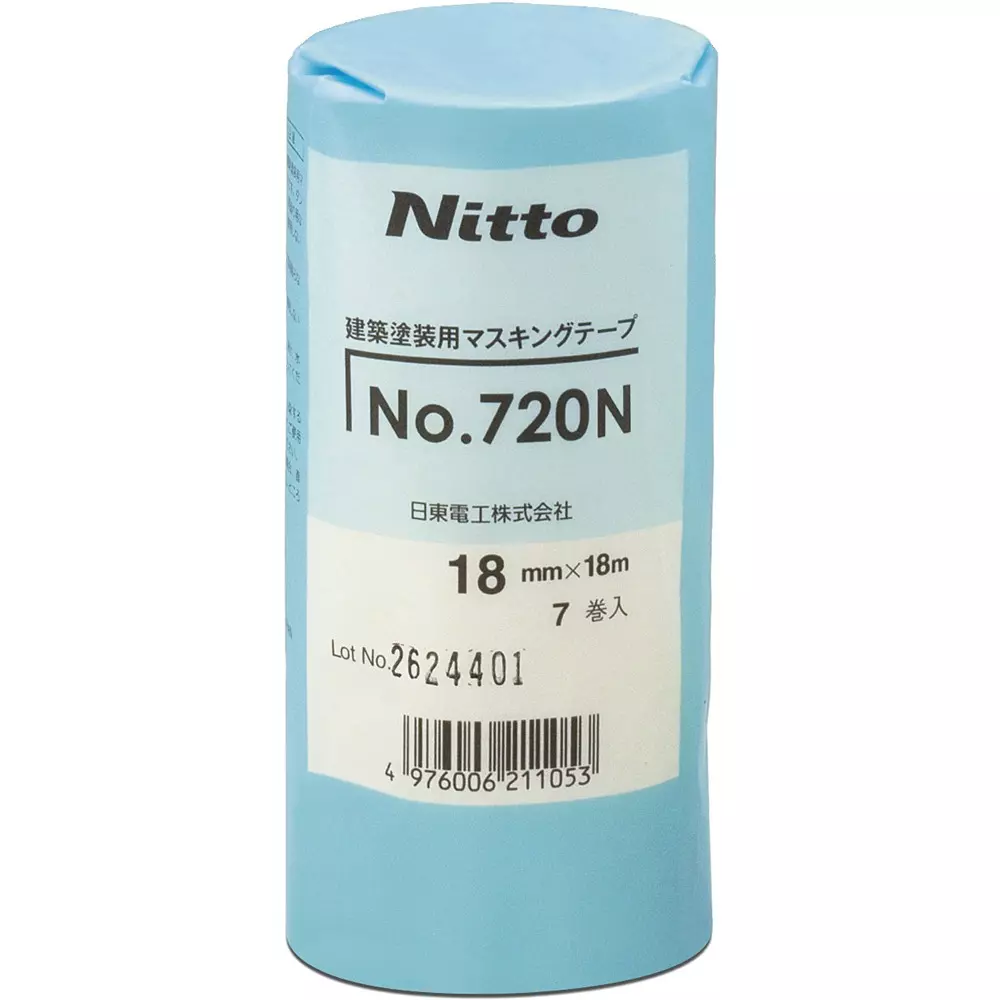 Nitto Denko Masking Tape 24 mmx18 m White, 46637895 (Pack of 50)