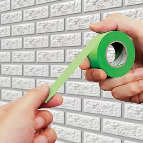 NICHIBAN Masking Tape Yellow Green 15 mm x 18 m for Architectural Painting, 255G-15