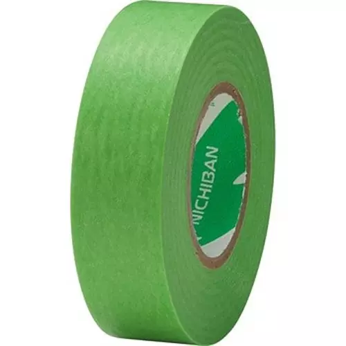NICHIBAN Masking Tape Yellow Green 15 mm x 18 m for Architectural Painting, 255G-15
