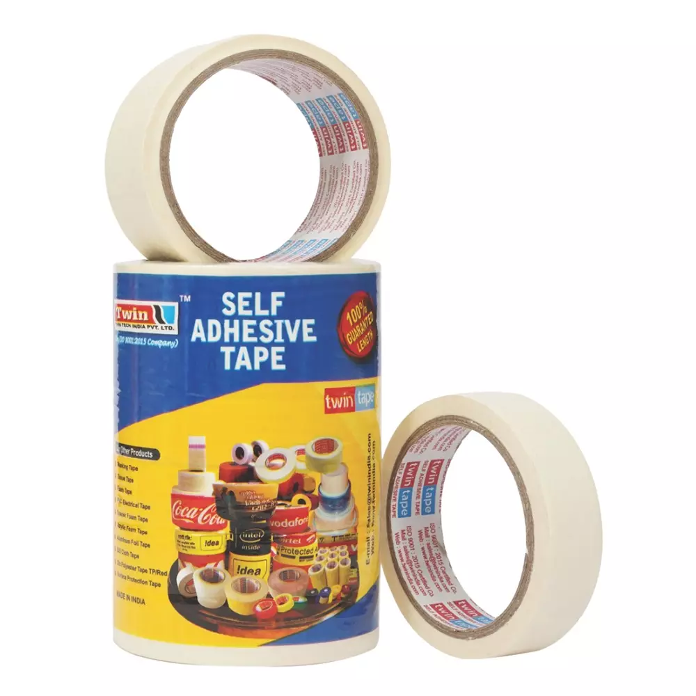 Twin Tech Masking Tape White 24 mm x 20 m, #2232 (Pack of 72 Rolls)