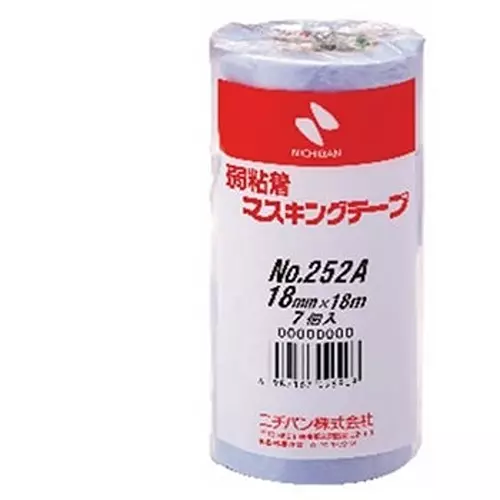 NICHIBAN Weak Adhesive Masking Tape Light Blue 24 mm x 18 m, No.252A-24 (Pack of 50 Roll)