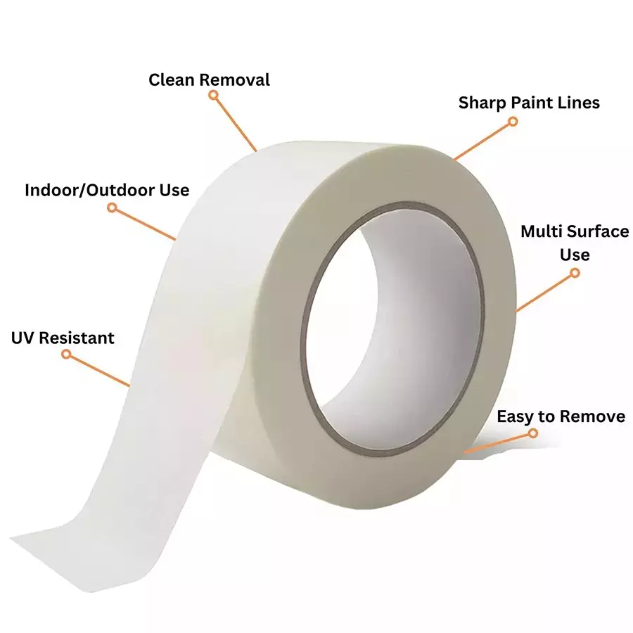 Generic 25.4 mm (1 Inch) x 20 m Crepe Paper Masking Tape (Pack of 36)