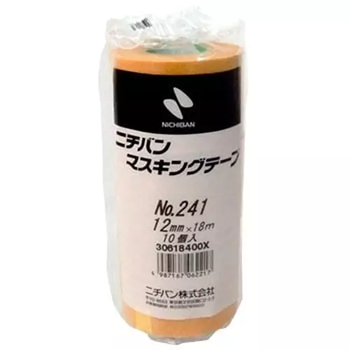 NICHIBAN Masking Tape Brown 12 mm x 18 m for Car Painting, No.241 (Pack of 100 Roll)