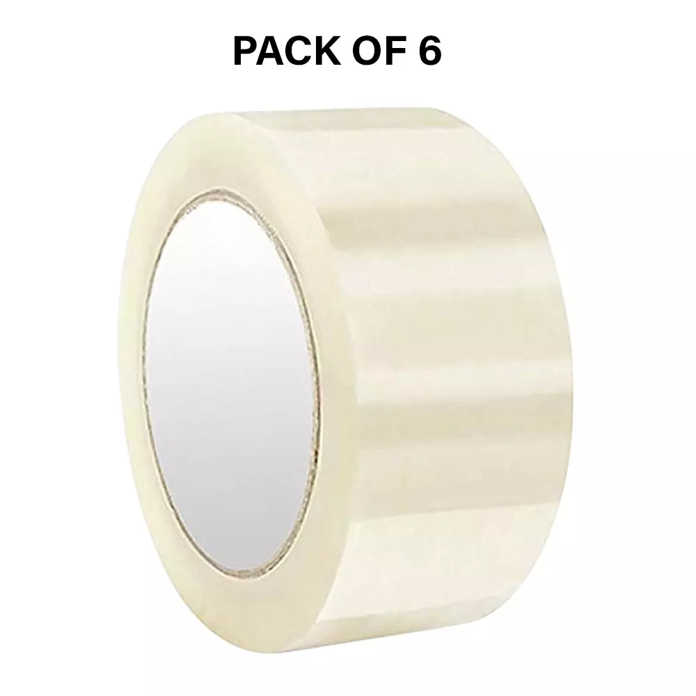 Goenka Pack Plus Transparent BOPP Tape Length 65 m, Width 48 mm for Packaging, GPP_48_T_65_1 (Pack of 6)