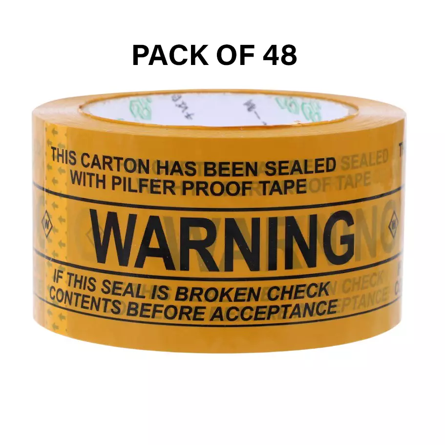 Goenka Pack Plus Security Print BOPP Tape Length 65 m, Width 72 mm for Packaging, GPP_72_ST_65_12 (Pack of 48)