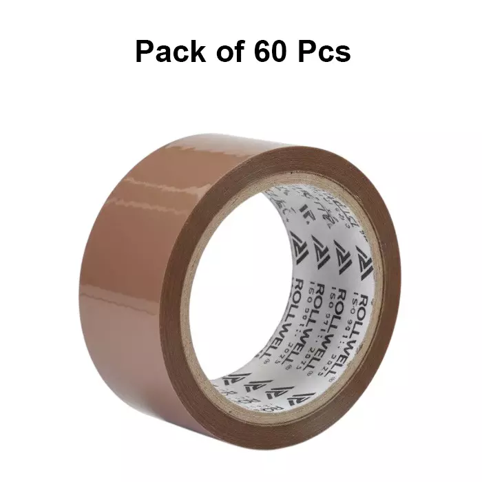 rollwell-bopp-tape-brown-40-micron-60-mm-x-65-m-pack-of-60