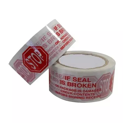 Elisha Carton Tapes Transparent Red Printed STOP 75 mm x 65 m (Pack of 2 Rolls)